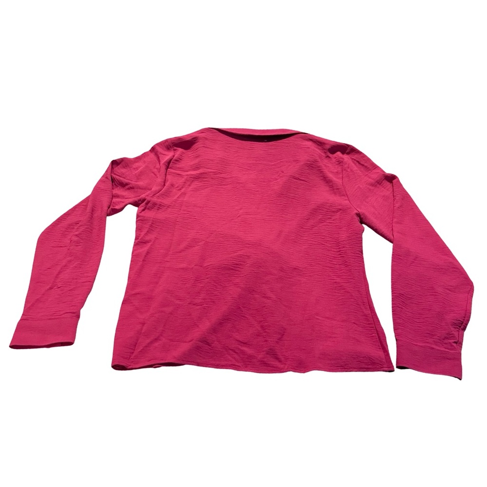 Calvin Klein Twist Front Blouse Long Sleeve Pink Size L NWT Office - Picture 2 of 8